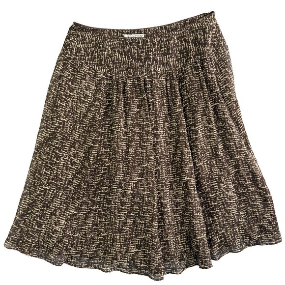 Pendleton Dresses & Skirts - PENDLETON Brown & Cream Printed 100% Silk Pleated Skirt Women’s Size 14